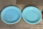 Vintage Original Fiesta Ware Turquoise/Blue/Green 7” Salad Plate Set Of 2 Read