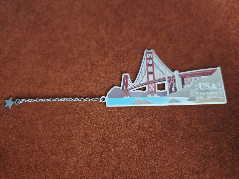 Enameled Metal Bookmark,Golden Gate Bridge, San Francisco California 6" x 2"