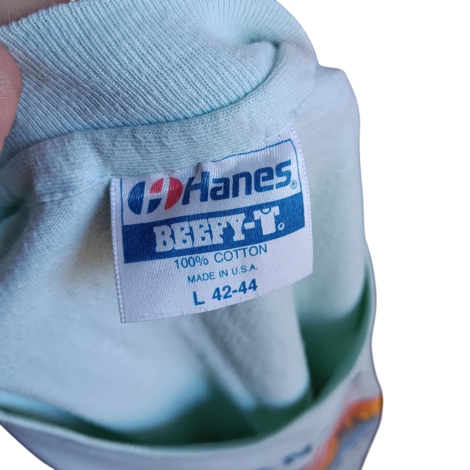 USS Arkansas CGN-41 Vintage T-Shirt Single Stitch Medium 1980s Food Service Blue - Image 2 of 4