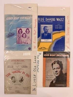 Vintage Sheet Music Lot 4 1930s Ferry Boat Serenade Blue Danube Waltz