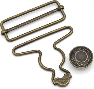 2 Sets 2 Inch Overall Buckles Replacement, Metal Suspender Buckle Overall Clips