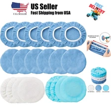 20 Pieces Car Orbital Buffer Polisher Pad Bonnet Microfiber Max Bonnet Polish...