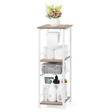 Freestanding Bathroom Storage Organizer 3 Tier Narrow Bathroom Shelf Stand To...