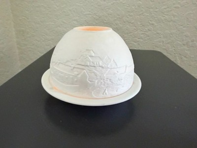 Bernardaud Limoges Porcelain Lithophane Dome Tea Light Candle Holder Votivelight