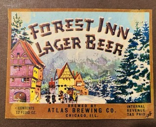 Forest Inn Lager Beer Label By Atlas Brewing Chicago IL IRTP