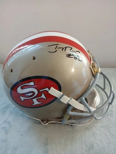 Jerry Rice HOFer Signed San Francisco 49ers Game Model Helmet - Fanatics/Beckett