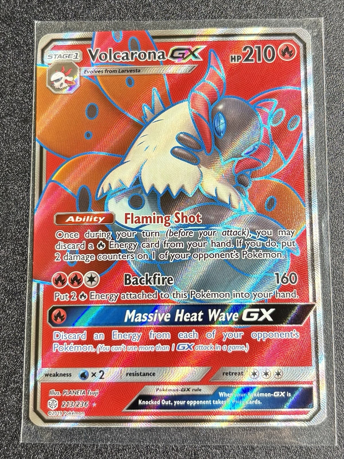 Pokemon Card - Volcarona GX SM: Cosmic Eclipse 213/236 Ultra Rare