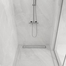 32-Inch Linear Shower Drain with Tile Insert Grate, SUS 304 Stainless Steel