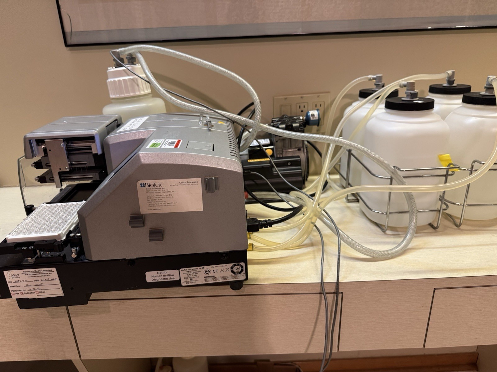 BioTek 405TSUVSQ 405 TS Touch Microplate Washer w/ Pump & Reagent Bottles tested
