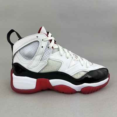 Nike Air Jordan Jumpman Two Weiß Schwarz Rot Sneaker Turnschuhe US4,5 UK4 Jugend
