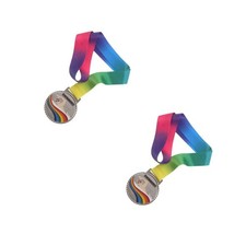 2pcs Swimming Silver Medal: Medals with Neck Ribbons - Participation Winner