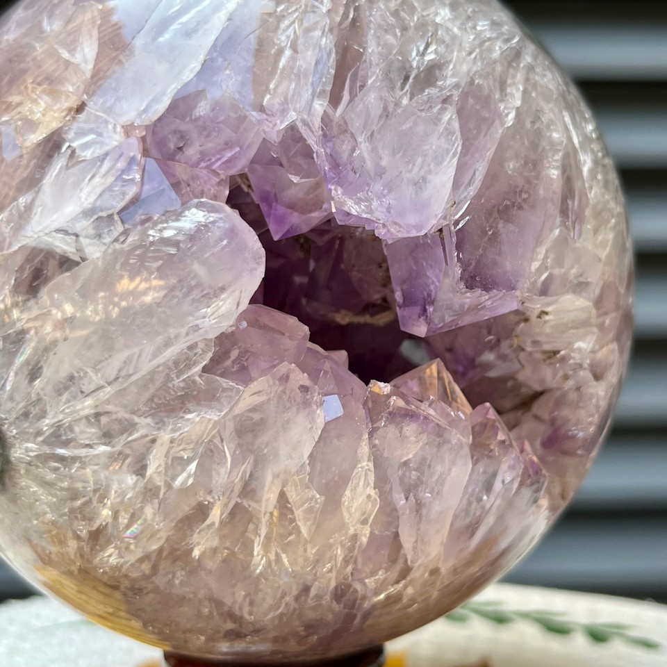 5.8 lb Light Purple Amethyst Geode Sphere Crystal Druzy Polished Agate ...