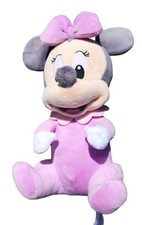 Disney Parks Baby Minnie Mouse Plush Stuffed Animal Pastel Muted Colors Soft Toy