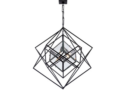 LOT OF TWO NWOB VISUAL COMFORT CUBIST MED. CHANDELIER, SIGN. COLL., KW 5021AI-CG