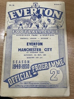 1949/50 EVERTON V MANCHESTER CITY DIV.1