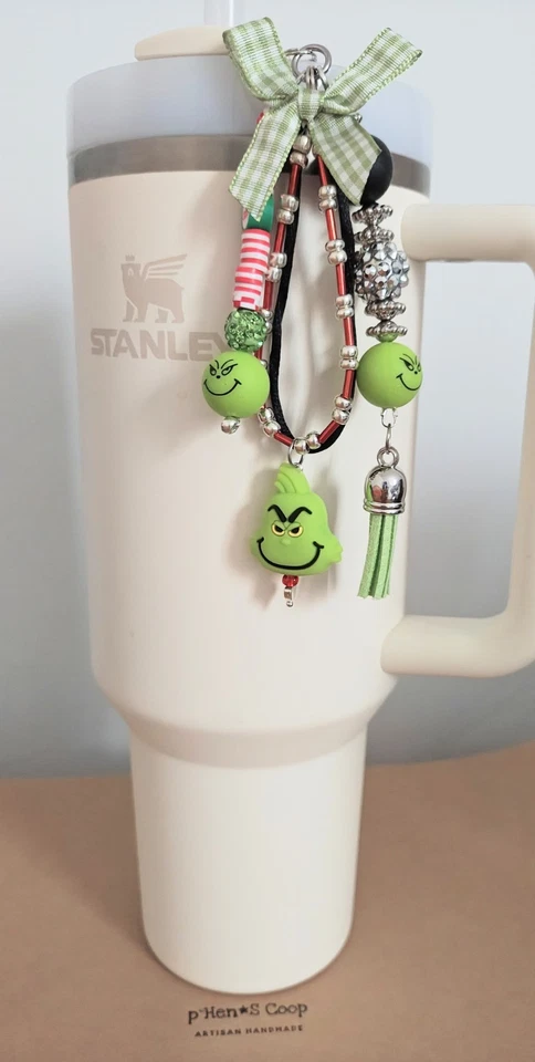 Dije Pajita Navidad Grinch Stanley Compatible Artesano EE. UU. 2069 Foto 2 de 3