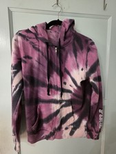 Victoria's Secret Pink Hoodie Active Jacket Full Zip Tie Dye Purple Ombre 