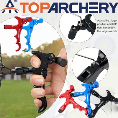 4 Finger Grip Thumb Trigger Archery Release Aid for Compound Bow 360° Rotate