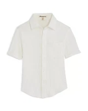 Appaman Boys' Soft Stretchy Cotton Blend Button Down Beach Shirt White Size 4T