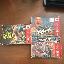 WCW Nintendo 64 Lot - Backstage Assault, Revenge, Mayhem