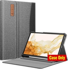 FINTIE Gray Business Portfolio Case for Samsung Galaxy Tab S8 Plus 12.4 with Ho