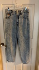 Jordache Vintage 80s Light Wash Denim Jeans Size 3/4 Women's Small Stain On Leg