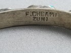 Vtg Zuni FABIAN CHEAMA Sterling Silver Turquoise Cuff Bracelet (S12) — photo 5