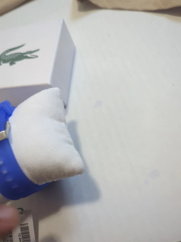 Nuevo reloj Lacoste para hombre movimiento de cuarzo digital subesfera correa de silicona azul Foto 3 de 4