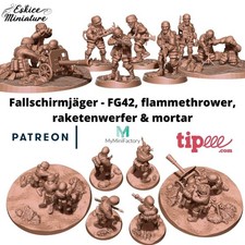 Eskice Miniature WW2 German Fallschirmjager Support Weapons Bolt Action NO BASES