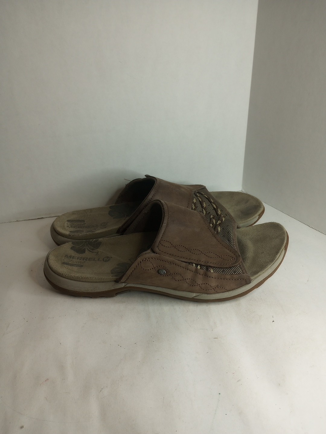 Merrell sandali donna Lilyfern Bracken slides pelle marrone taglia 11 slip on