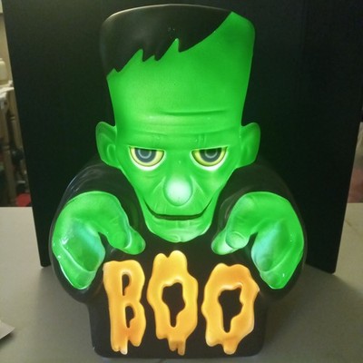 Hyde & EEK! Lit Monster Boo Blow Mold 12  Halloween Decor Frankenstein   NEW