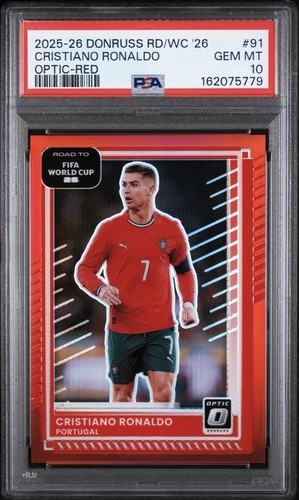 2025-26 Road to FIFA World Cup Cristiano Ronaldo Red /199 #91 - PSA 10 Pop 1