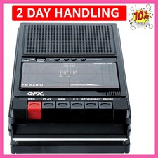 RETRO-39 Portable Shoebox Cassette Tape Recorder   USB to Cassette Recording,...