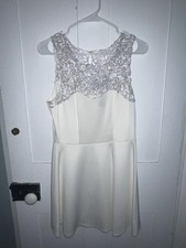 Trixxi White Sparkle Dress - Size Medium