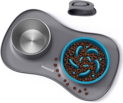MateeyLife Hundenapf-Set 3-in-1, Anti Schling Napf Hund &