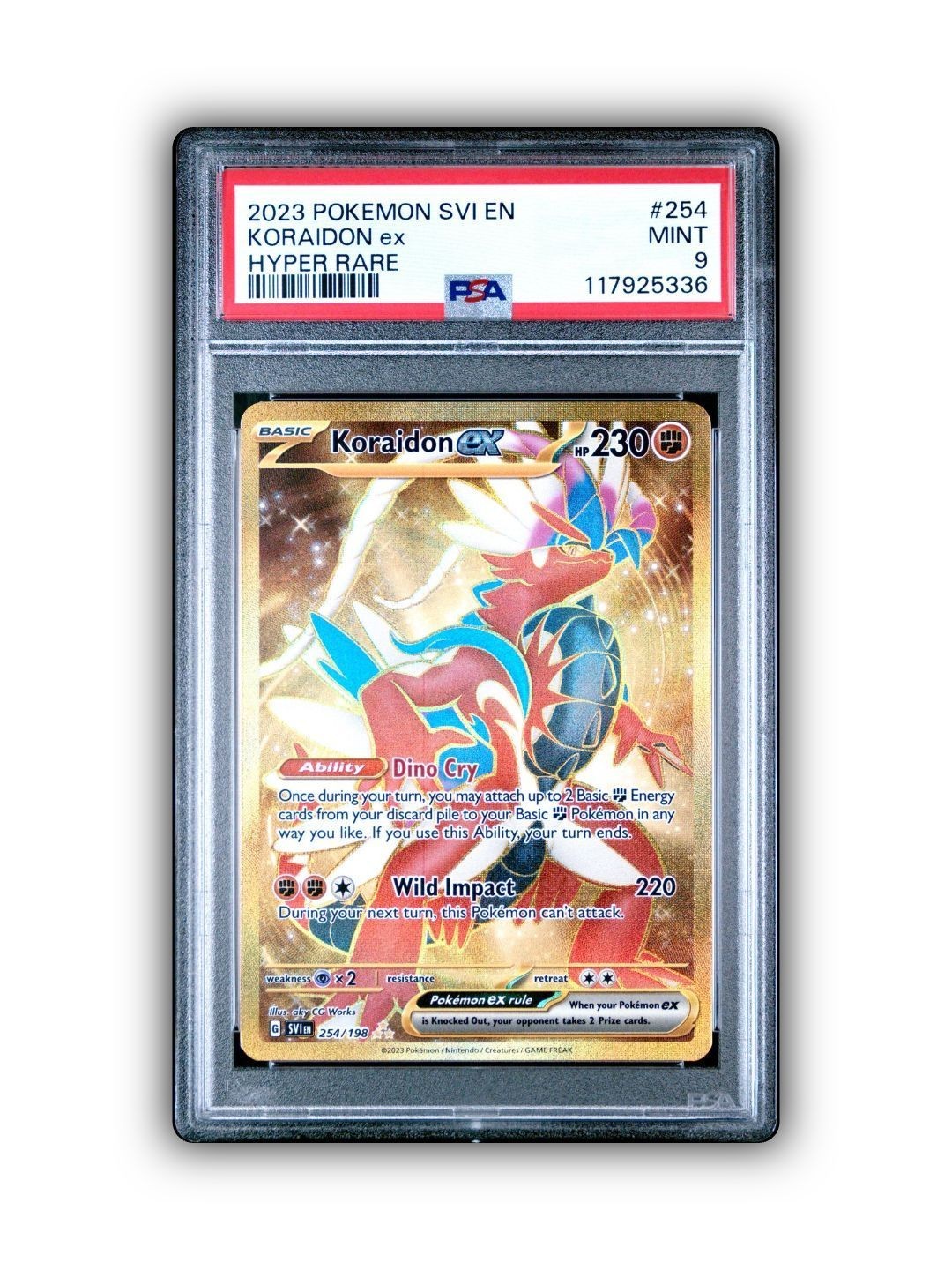 2023 Pokemon SVI EN-Scarlet & Violet #254 Koraidon EX Hyper Rare PSA 9!