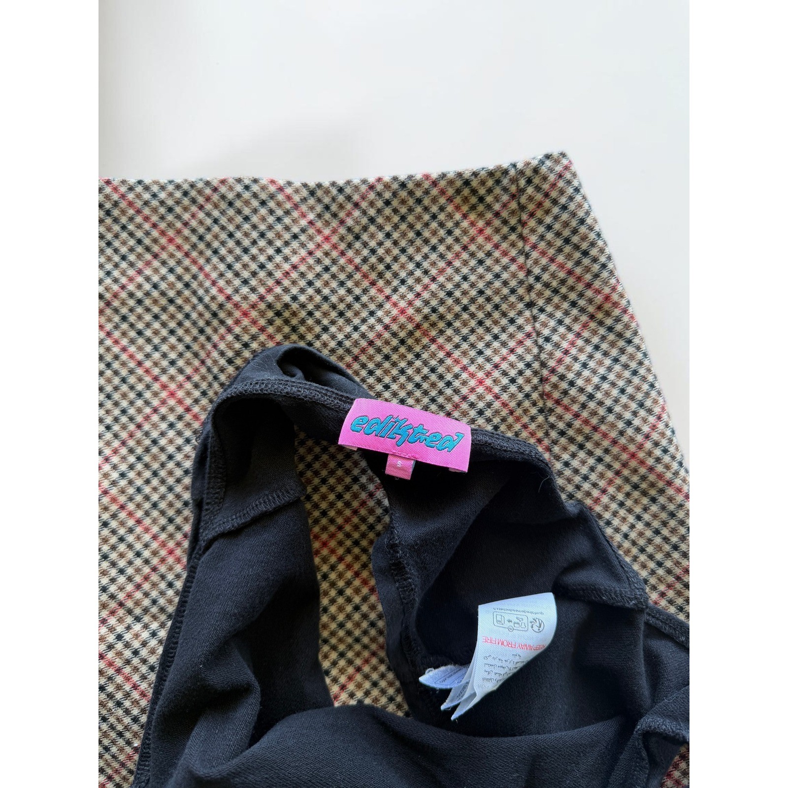Edikted Top & John Galt Plaid Mini Skirt Set Y2K Preppy Outfit Size S/OS image 3