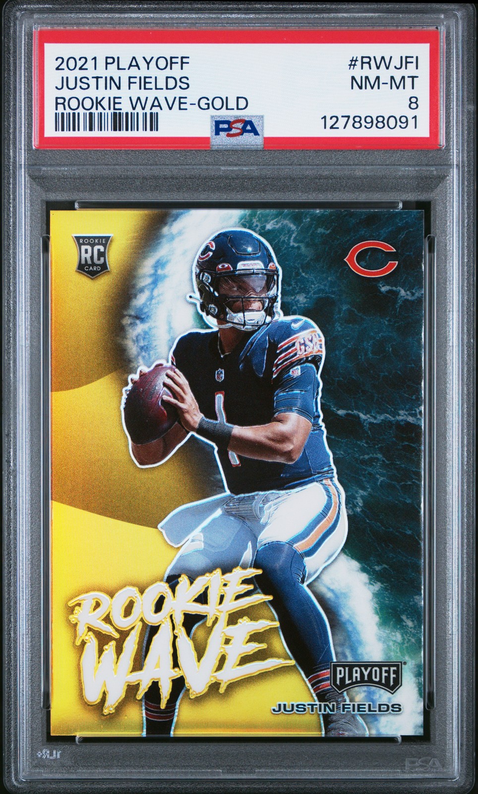 Justin Fields Panini Playoff Rookie Wave #RWJFI Gold