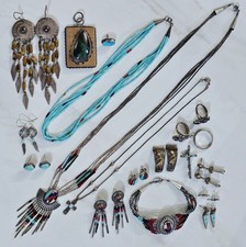 Beautiful Sterling Silver 925 NATIVE AMERICAN Jewelry Lot. 