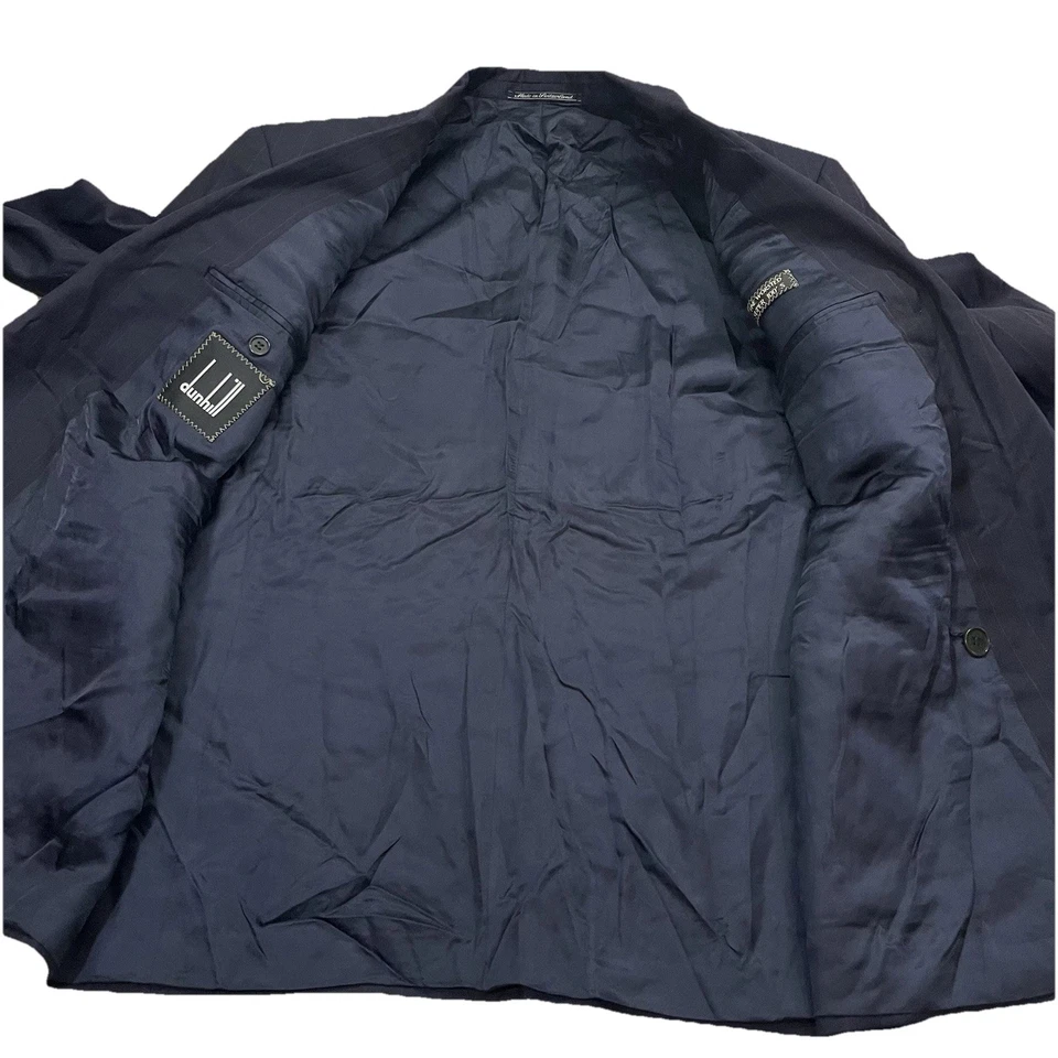 Dunhill 男式 100% 羊毛双排扣西装外套海军蓝 — 第 4/4 张图片