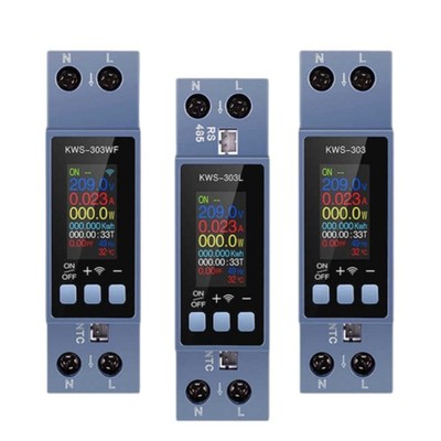 AC85-290V 8 in 1 TFT Color Screen 2 Phase AC Meter Voltage Current Power Meter