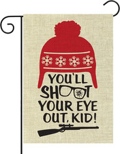Funny Christmas Garden Flag Decor - Novelty Christmas Movie Burlap Yard Signs fo