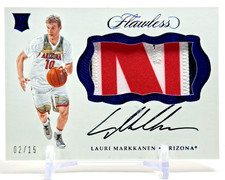 2017 Panini Flawless Rookie Collegiate Auto #'d /15 Lauri Markkanen Wildcats