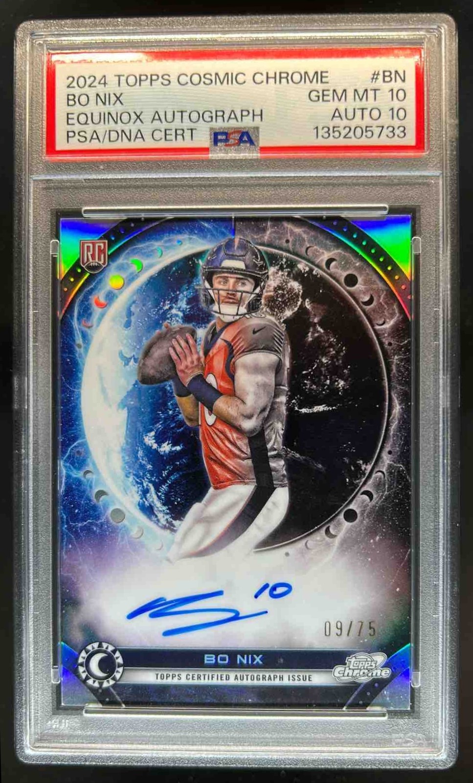 Bo Nix Topps Cosmic Chrome Equinox Autographs #BN Base