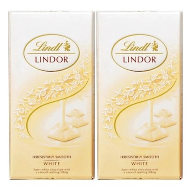 Lindt Lindor Weiße Schokolade 100g x 2er Pack, Kostenloser Versand weltweit