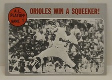 1970 Topps #199 A.L. Playoff Game 1 Orioles Win a Squeeker Baseball Card