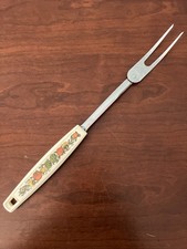 EKCO USA 2-Prong Fork Vintage Meat Fork SS Floral Handle Spice Of Life