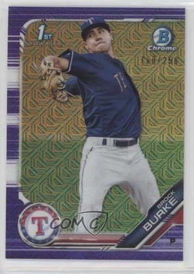 2019 Bowman Chrome Prospects Mega Box Purple Mojo Refractor /250 Brock Burke hn3