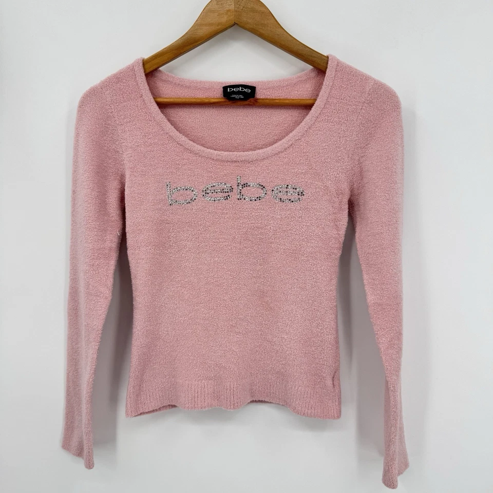 Suéter Bebe 2B Rosa Esponjoso Peludo Estrás Gyaru 00s Y2K Talla M Delgado Foto 2 de 4