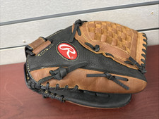 Rawlings RBG36BTN 12.5 inch Baseball Glove RHT Sport Black Leather Basket-web